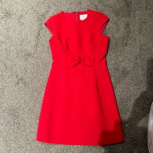 Red Kate Spade Crepe Bow Dress Size 2